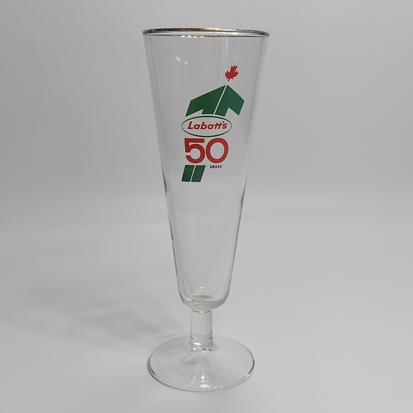Vintage Rare Labatt's 50 Logo Award Pilsner Style Footed Glass - Picture 1 of 7
